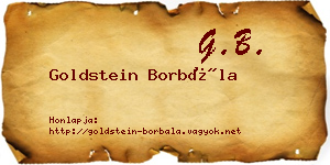 Goldstein Borbála névjegykártya